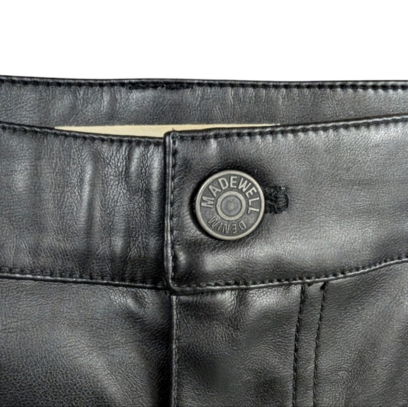 MADEWELL Short Shorts Baddie Leather Perfect Black 31 3.5" New - Picture 10 of 16